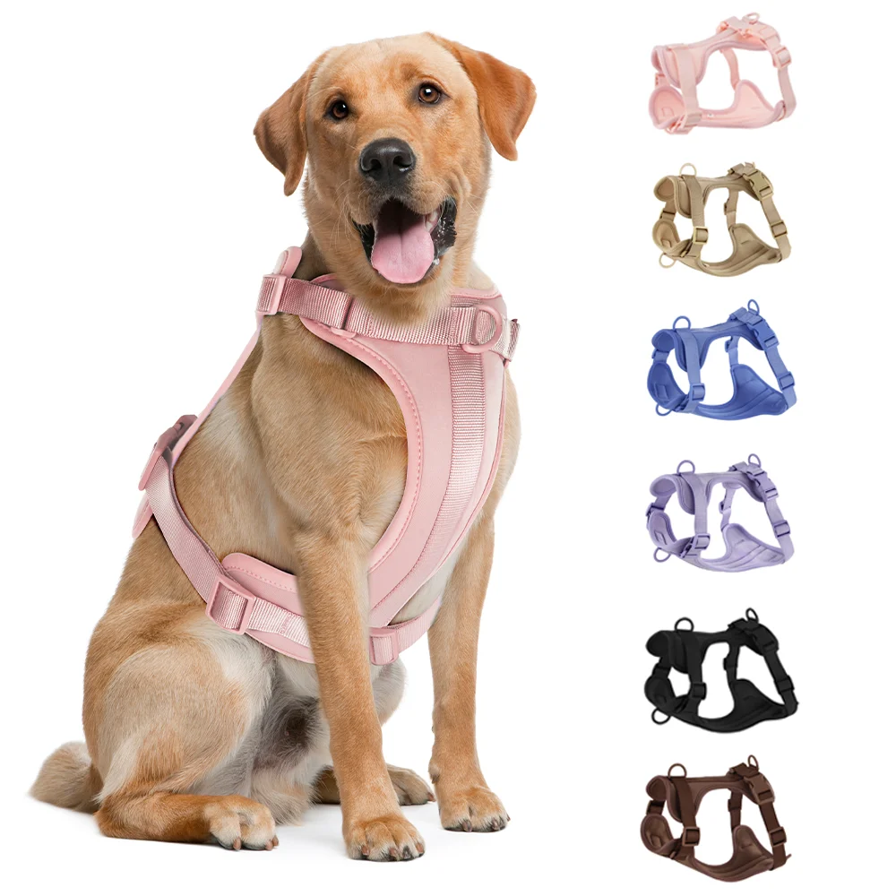 Double Dog Leash PVC Comfortable and breathable Dog Harness Adjustable Chest Strap Set Collars-f- Harnesses & Leashes Suit