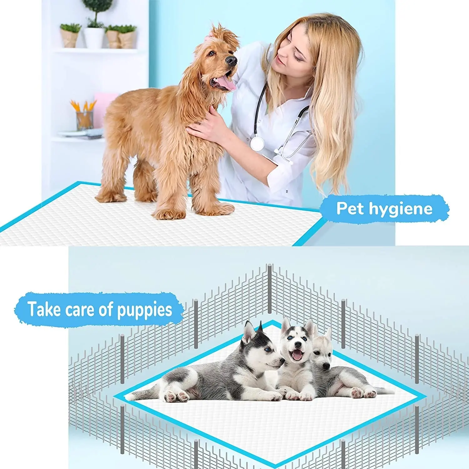 Disposable Pet Diapers Super Absorbent Thick Pee Pads Quickdry Urine Nappy Cats Dog Leakproof Mat Deodorant Pet Housebreakings