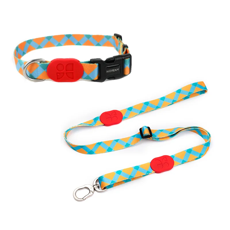 Collier pour chien et laisse multifonction anti-traction ajustable Collier en polyester souple Collier personnalisé Accessoires pour animaux de compagnie