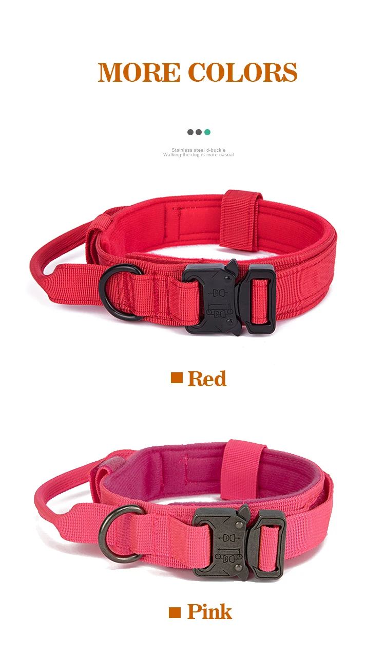 Collar de perro de nylon táctico duradero para el perro grande mediano ajustable a prueba de explosiones collar de mascota Accesorios para perros Pet Supplies