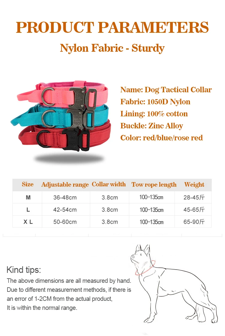 Durable Tactical Dog Collar Nylon Collar For Medium Large Dog Adjustable Explosion-proof Pet Collar Dog Accessories Pet Supplies