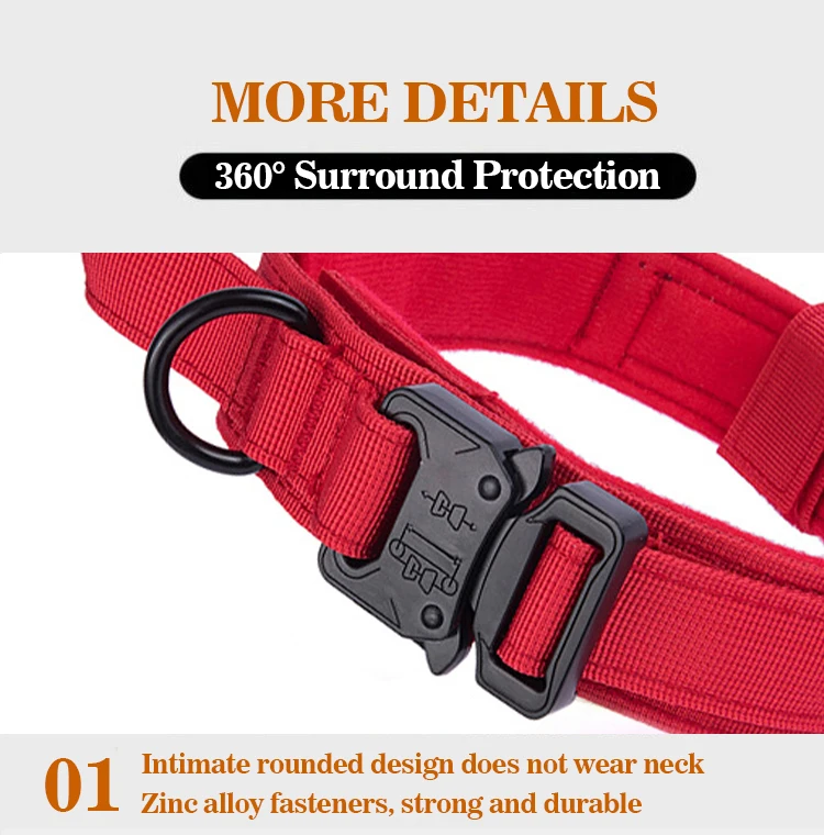 Collar de perro de nylon táctico duradero para el perro grande mediano ajustable a prueba de explosiones collar de mascota Accesorios para perros Pet Supplies