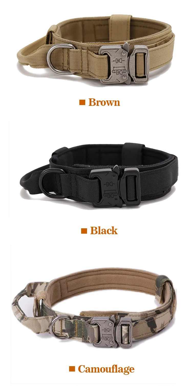 Collar de perro de nylon táctico duradero para el perro grande mediano ajustable a prueba de explosiones collar de mascota Accesorios para perros Pet Supplies