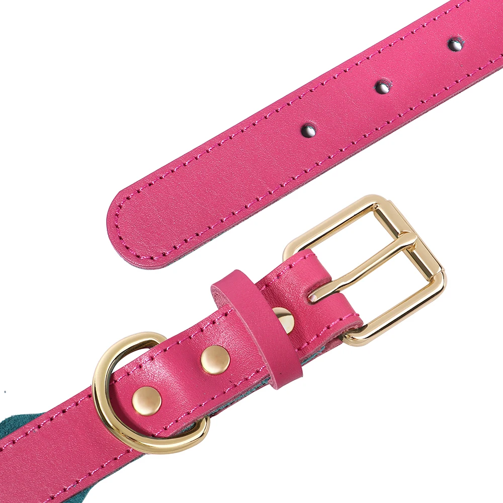 Custom Dog Collar Soft PU Leather Dog Collars Free Personalized Pet Padded Collar Fashion for Small Medium Large Dogs Outdoor