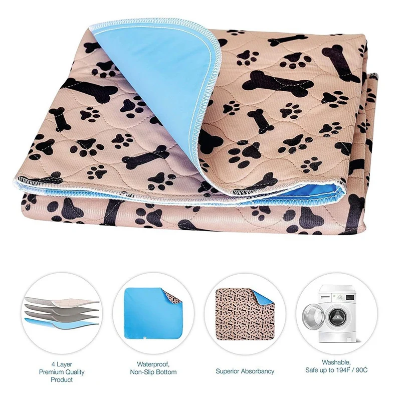 ZK30 Washable Pee Pads for Dogs Large Reusable Puppy Training Floor Mats Absorbent Leakproof Whelping Potty and Crate Use