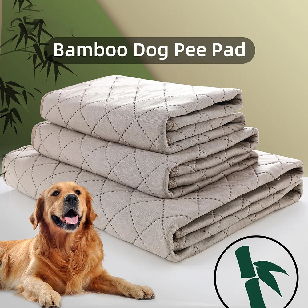 Reusable Pet Pee Pads Waterproof Bottom Bamboo Fiber Dog Training Pad Super Absorbent Washable Dog Pee Pads