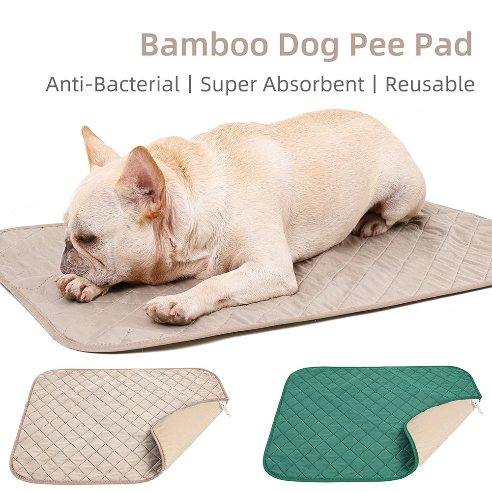 Tapis hygiénique réutilisable pour chien Fond imperméable en fibre de bambou Tapis d'entraînement pour chien Super Absorbant Lavable