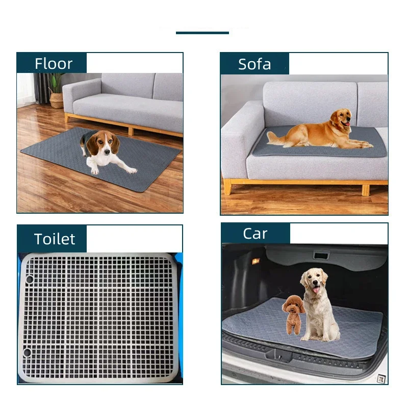 Pañal de perro lavable Absorbente de orina Medio Ambiente Proteger Pañal Mat Impermeable Reutilizable Formación Pad Perro Asiento del coche Mat