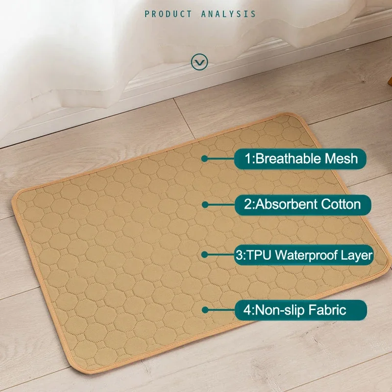 Washable Dog Pet Diaper Mat Urine Absorbent Environment Protect Diaper Mat Waterproof Reusable Training Pad Dog Car Seat Mat