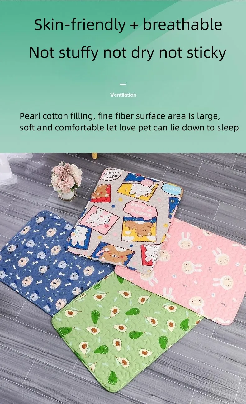 Dog Color Striped Sleeping Pad Indoor Small Dog Cute Square Cat Sleeping Pad Breathable Multi-size All Seasons