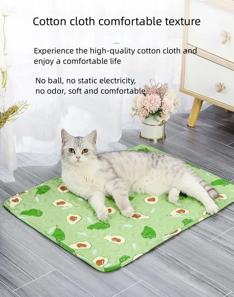 Dog Color Striped Sleeping Pad Indoor Small Dog Cute Square Cat Sleeping Pad Breathable Multi-size All Seasons