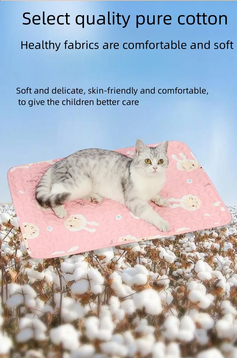 Coussin de couchage pour chien à rayures de couleur pour l'intérieur Petit chien Cute Square Cat Sleeping Pad Breathable Multi-size All Seasons