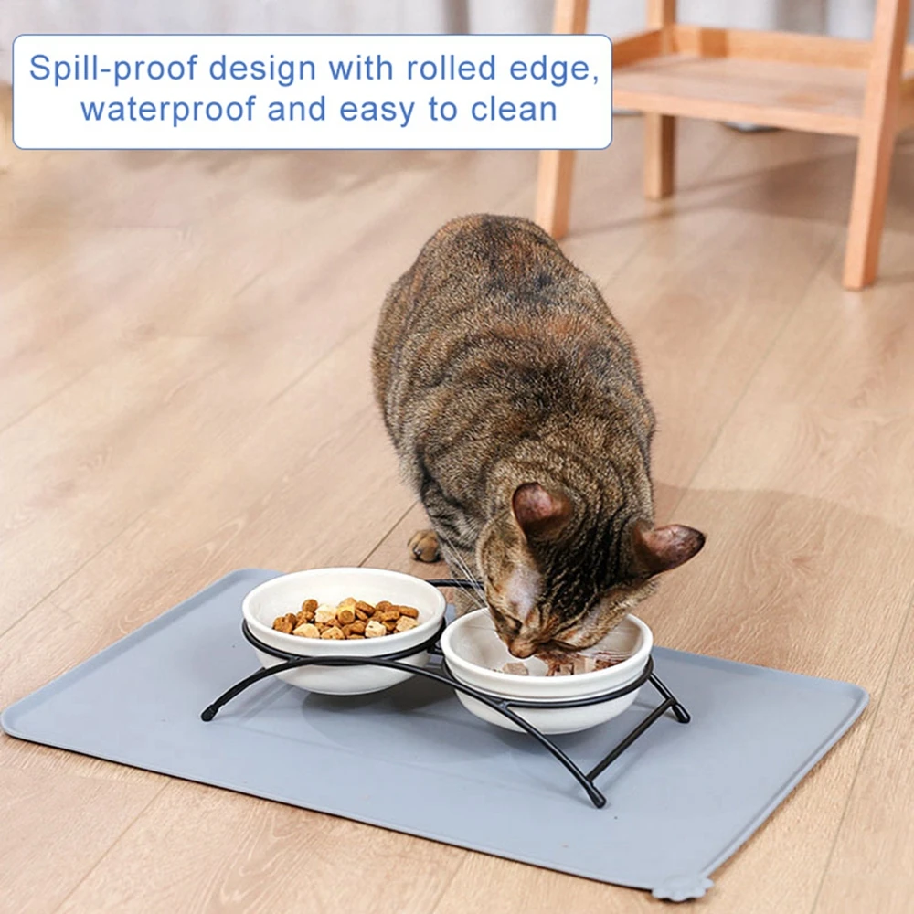 Bandeja de silicona antiadherente antideslizante para comederos de perros, gatos y mascotas Placemat Dog Pet Cat Feeding Mats Waterproof Easy Washing