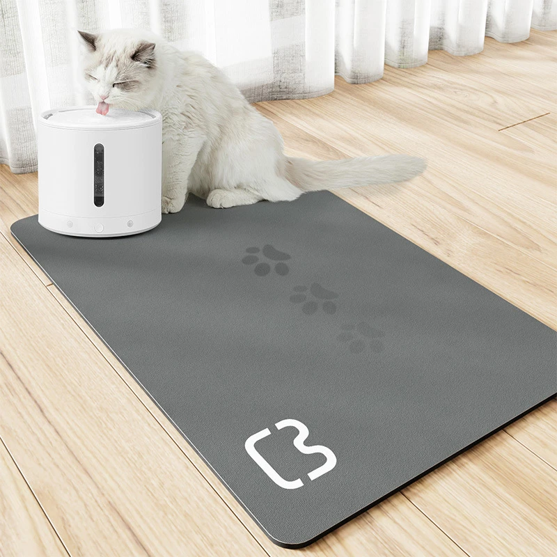 New Waterproof Pet Mat For Dog Cat Solid Color Quick Dry Pet Food Pad Pet Bowl Drinking Mat Dog Feeding Placemat Easy Washing