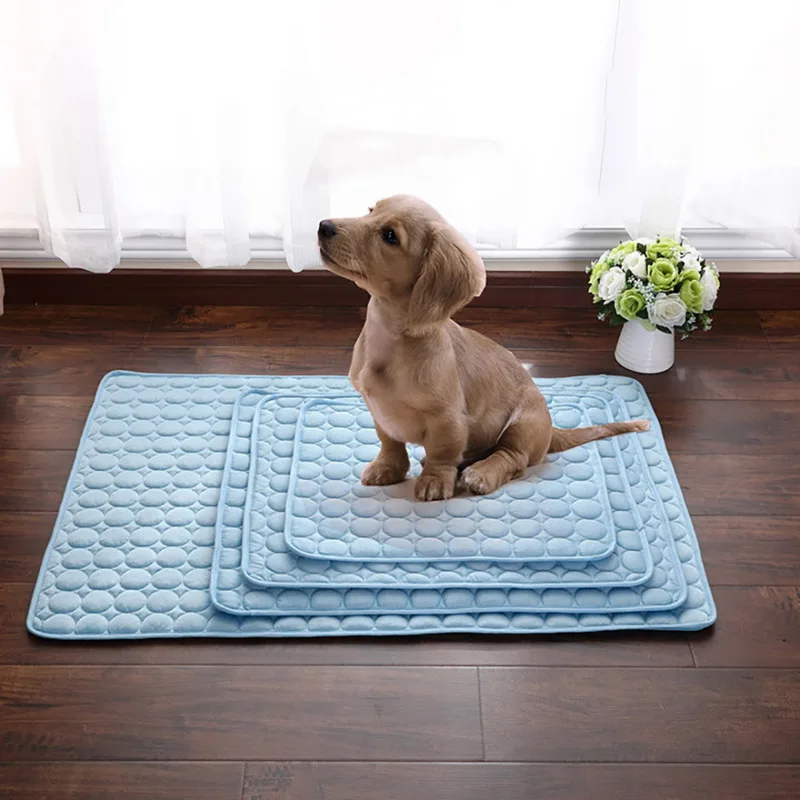 Dog Mat Cooling Summer Pad Mat For Dogs Cat Blanket Sofa Breathable Pet Dog Bed Summer Washable Pet Products Accessories Sale